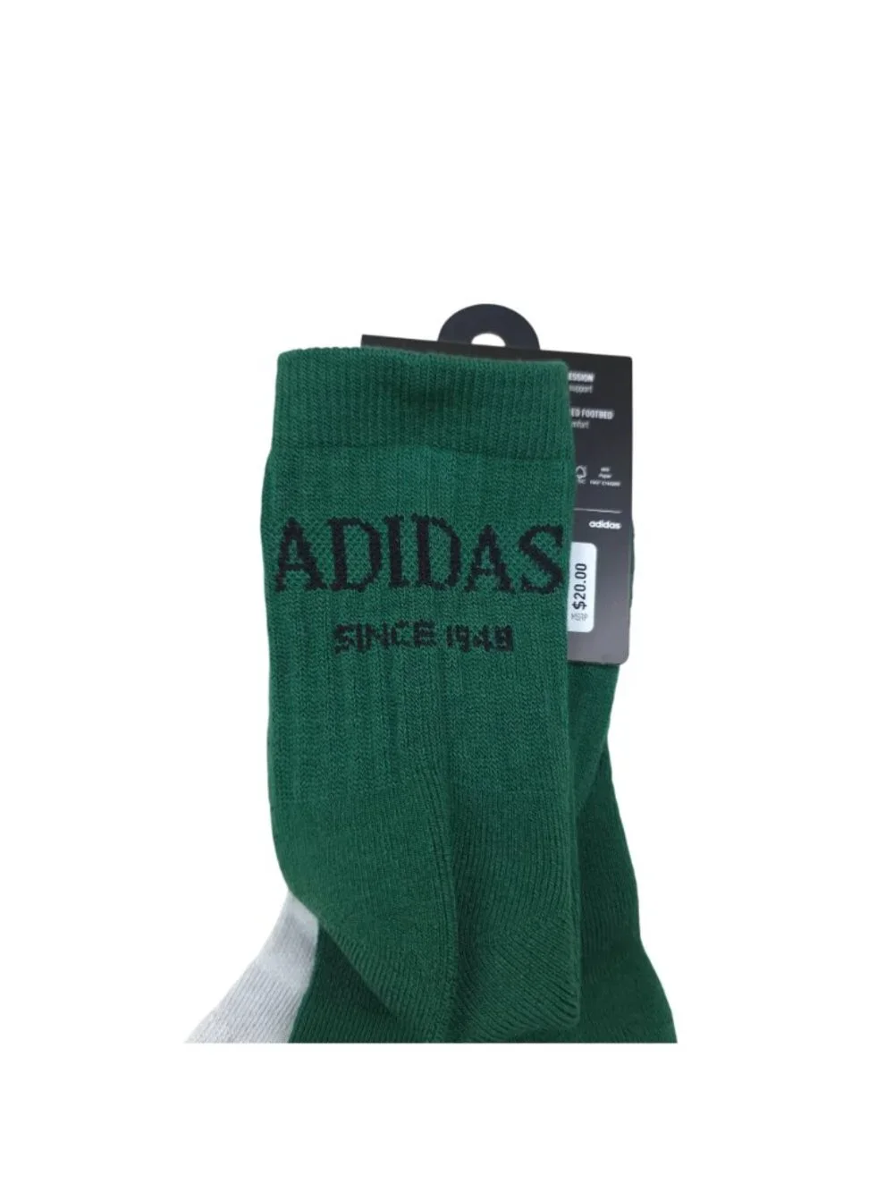 Adidas Men ClimaCool High Quarter Socks 3-Pack Cushioned Arch Compression  Green